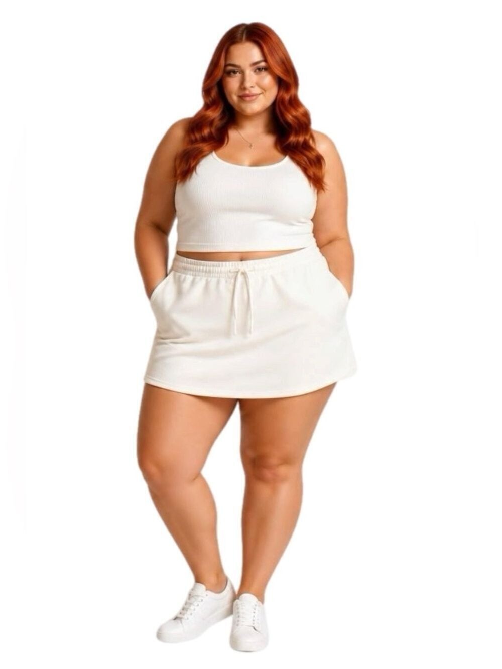 Rae Mode Athletic/Athleisure White Plus Size Skort (skirt + short) in 3X NWOT